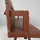 Panca in legno rosso, 1930 ca.