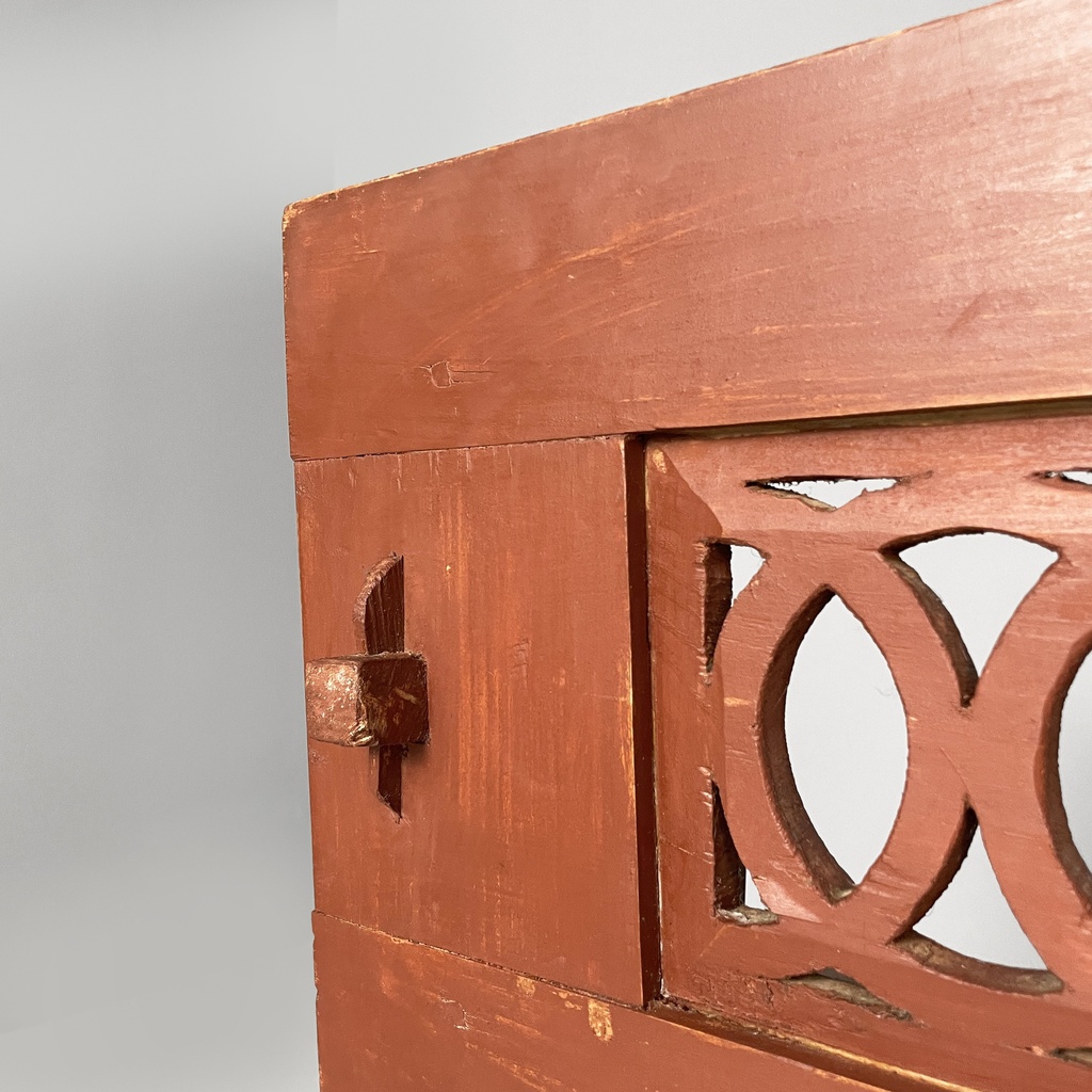 Panca in legno rosso, 1930 ca.