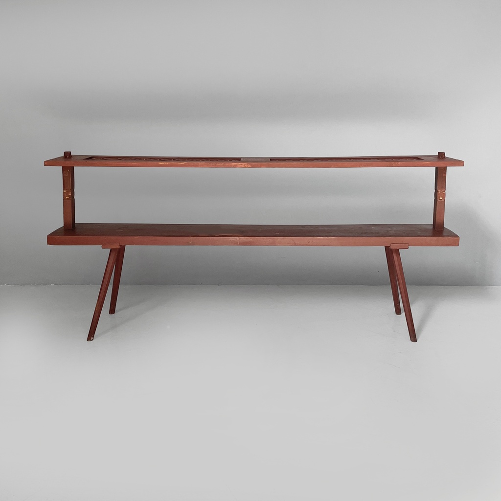 Panca in legno rosso, 1930 ca.