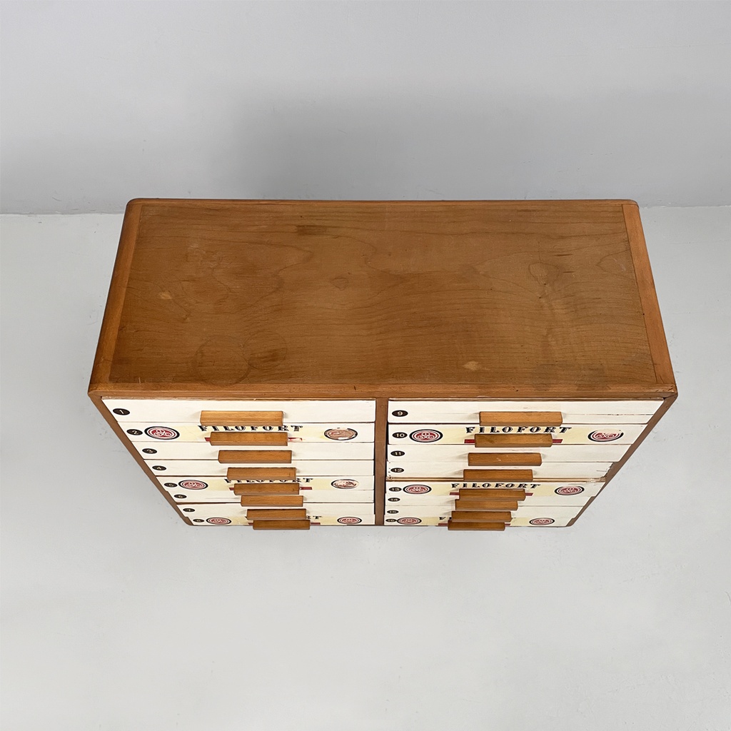 Cassettiera da cucito Filofort in legno, 1960 ca.
