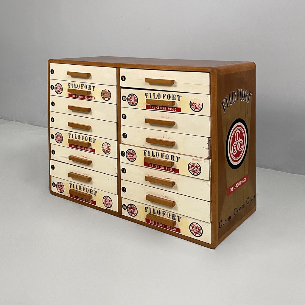 Cassettiera da cucito Filofort in legno, 1960 ca.