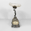 Centrotavola liberty in metallo e vetro, 1930 ca