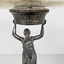 Centrotavola liberty in metallo e vetro, 1930 ca