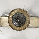 Centrotavola liberty in metallo e vetro, 1930 ca