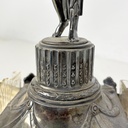 Centrotavola liberty in metallo e vetro, 1930 ca