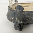 Centrotavola liberty in metallo e vetro, 1930 ca
