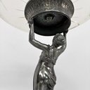 Centrotavola liberty in metallo e vetro, 1930 ca