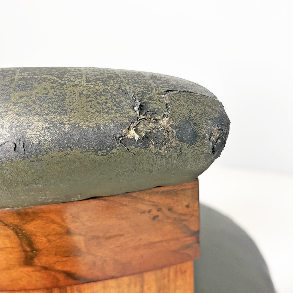 Sedie in legno e pelle verde, 1930 ca.