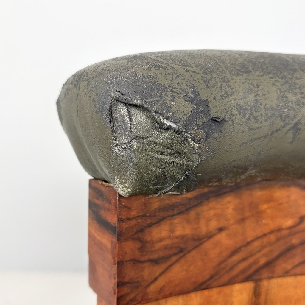 Sedie in legno e pelle verde, 1930 ca.