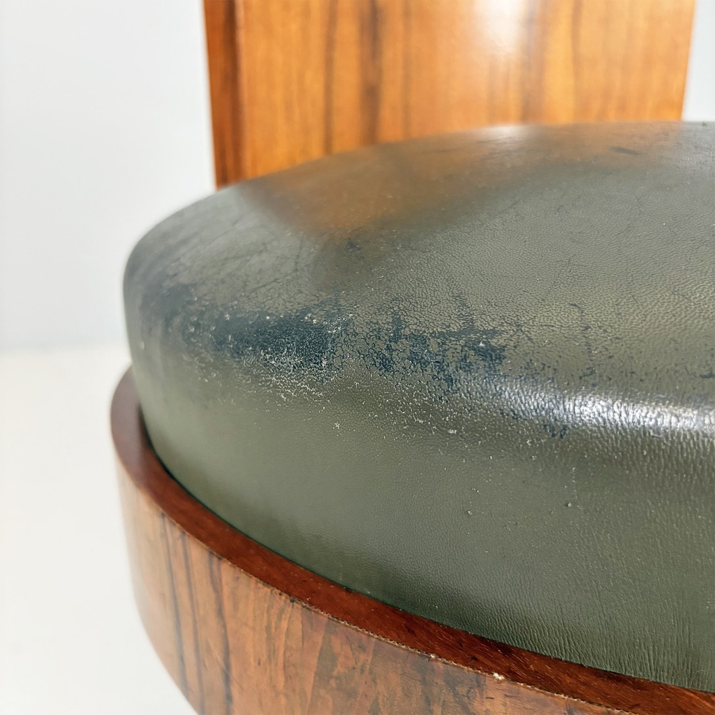 Sedie in legno e pelle verde, 1930 ca.
