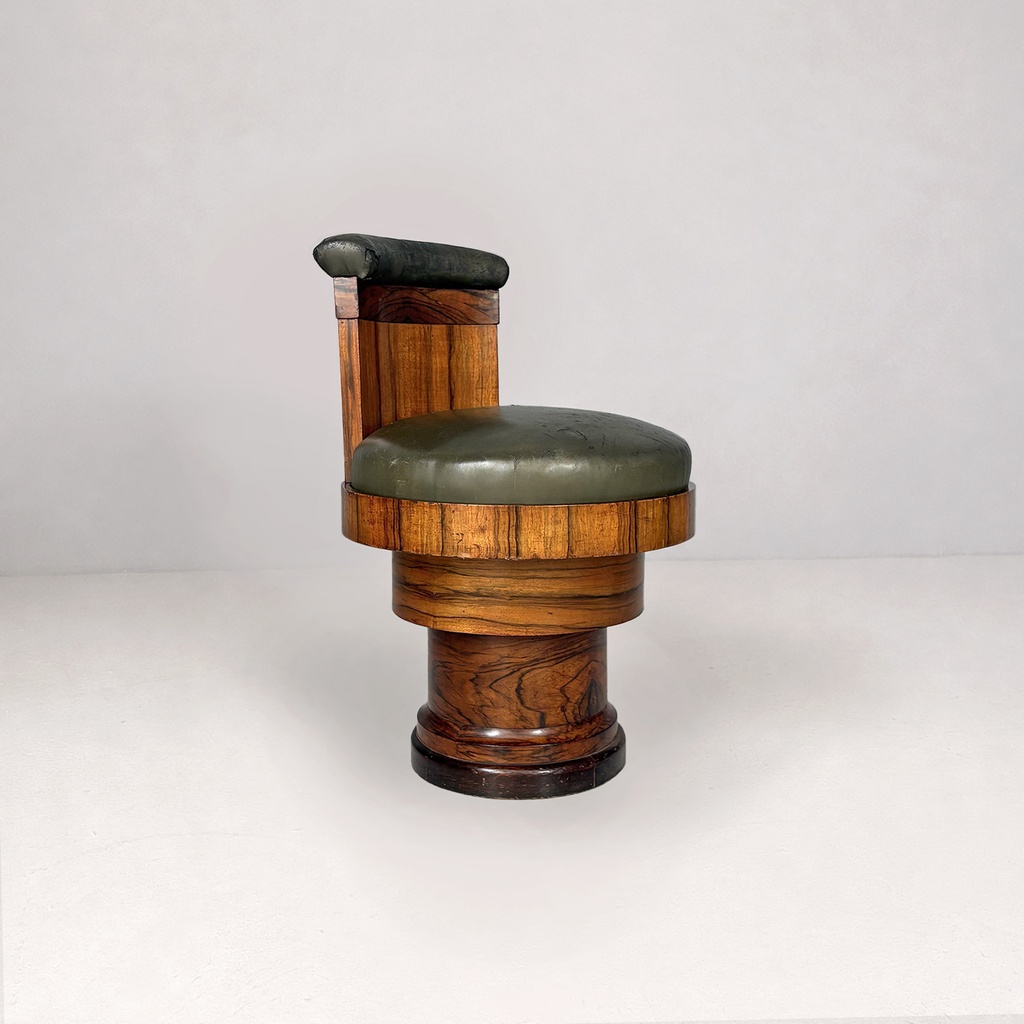 Sedie in legno e pelle verde, 1930 ca.