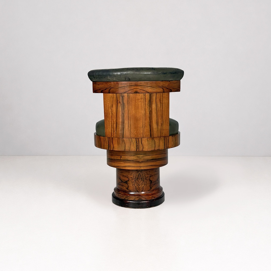 Sedie in legno e pelle verde, 1930 ca.