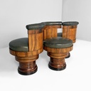 Sedie in legno e pelle verde, 1930 ca.
