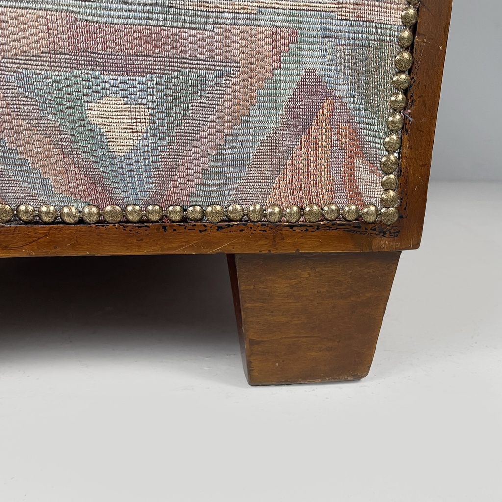 Divano in tessuto e legno, 1930 ca.