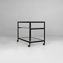 Carrello in metallo e vetro, 1970 ca.
