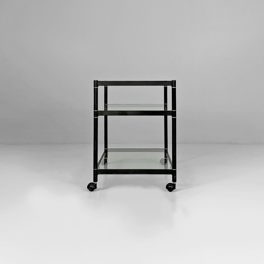 Carrello in metallo e vetro, 1970 ca.