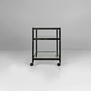 Carrello in metallo e vetro, 1970 ca.