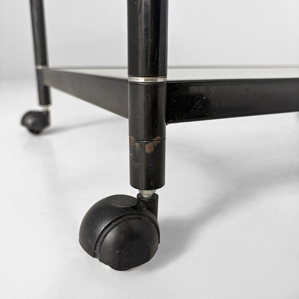 Carrello in metallo e vetro, 1970 ca.