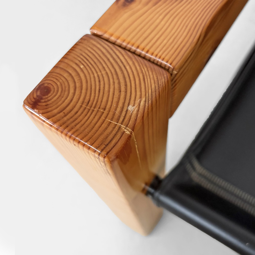 Poltrone in legno e pelle di Silvano Passi, 1970 ca.