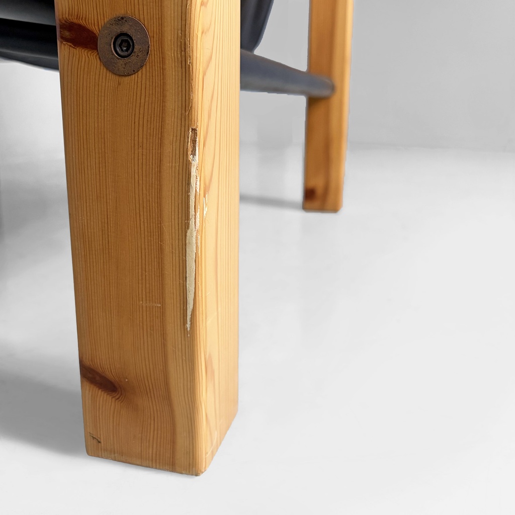 Poltrone in legno e pelle di Silvano Passi, 1970 ca.