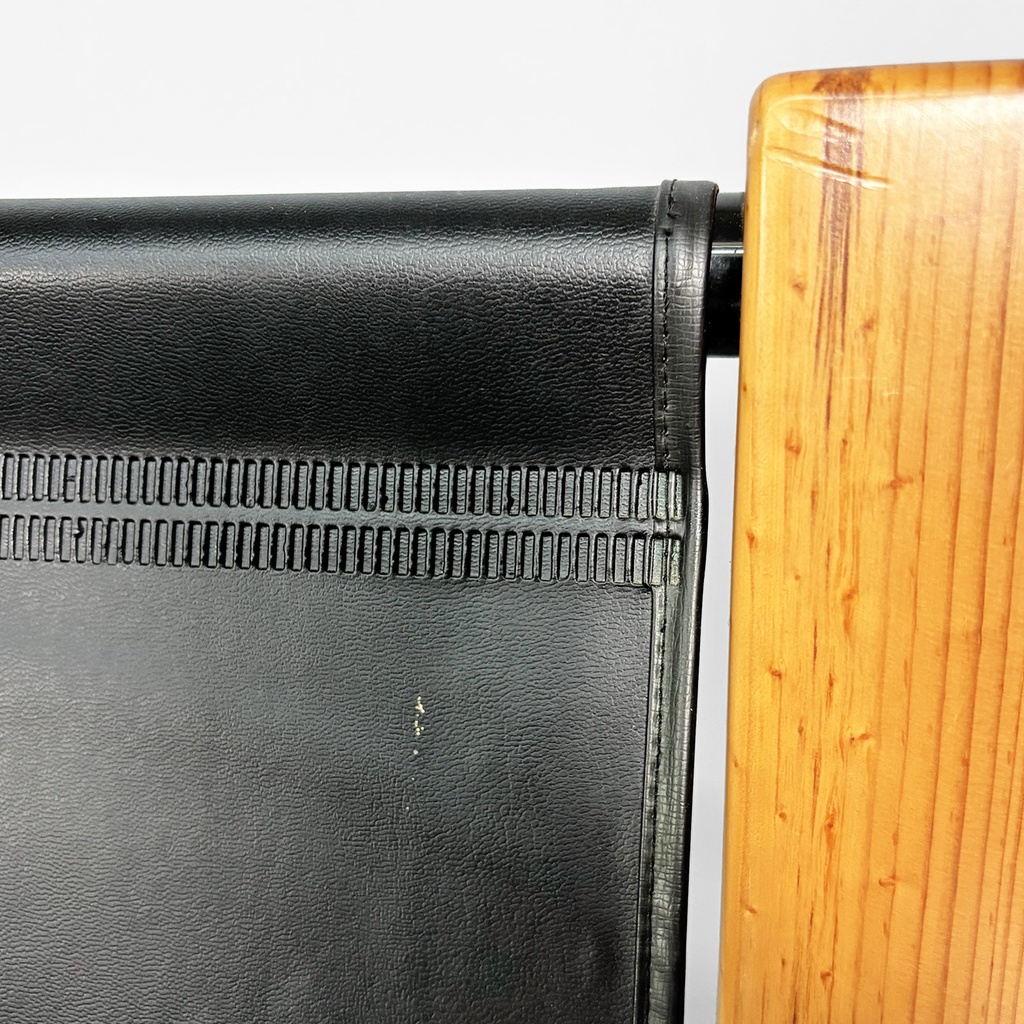Poltrone in legno e pelle di Silvano Passi, 1970 ca.