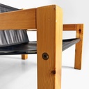 Poltrone in legno e pelle di Silvano Passi, 1970 ca.