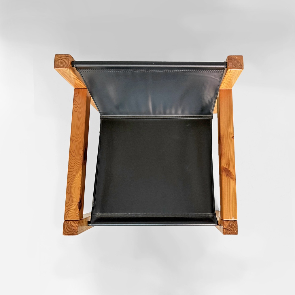 Poltrone in legno e pelle di Silvano Passi, 1970 ca.
