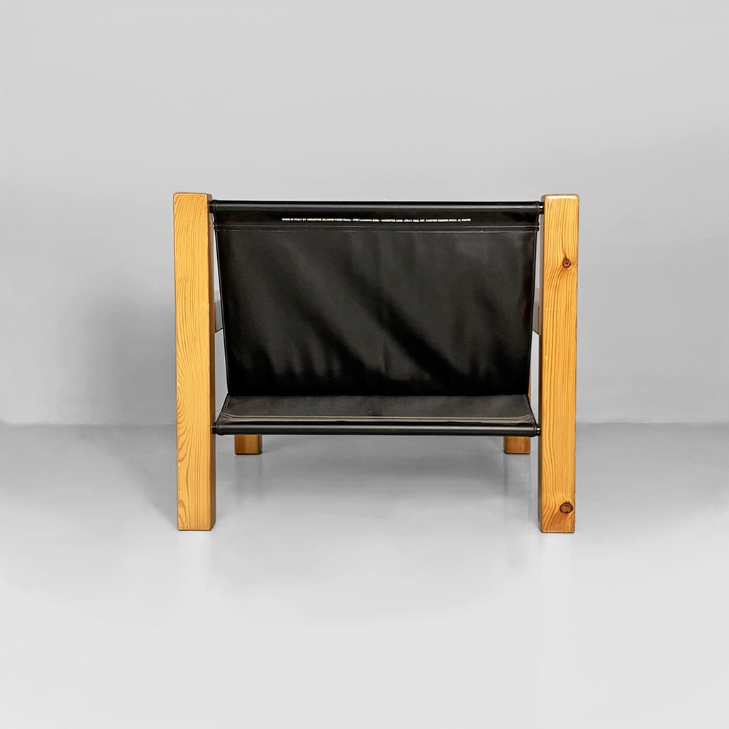 Poltrone in legno e pelle di Silvano Passi, 1970 ca.