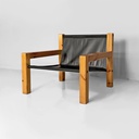 Poltrone in legno e pelle di Silvano Passi, 1970 ca.