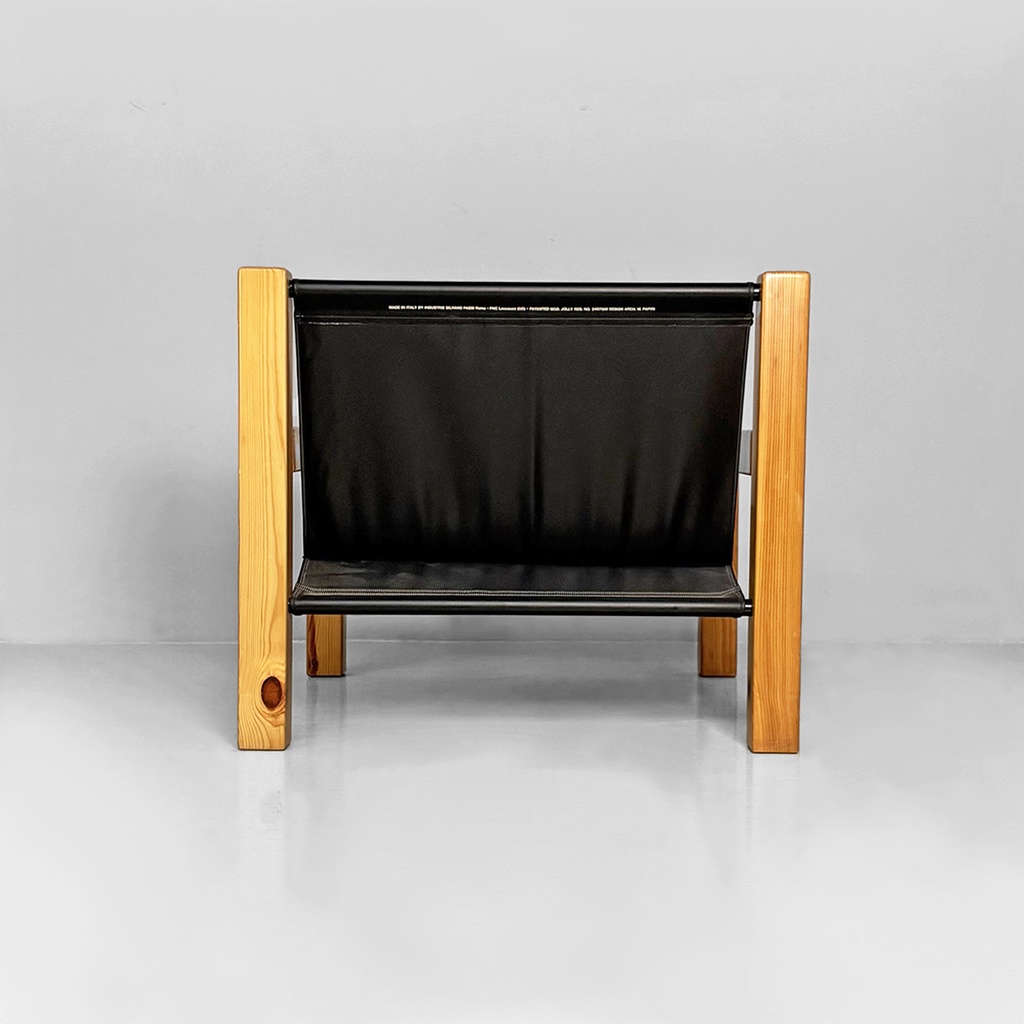 Poltrone in legno e pelle di Silvano Passi, 1970 ca.