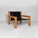 Poltrone in legno e pelle di Silvano Passi, 1970 ca.
