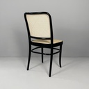 Sedia in paglia e legno nero, 1980 ca. 