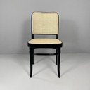 Sedia in paglia e legno nero, 1980 ca. 