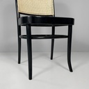 Sedia in paglia e legno nero, 1980 ca. 