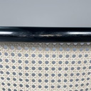Sedia in paglia e legno nero, 1980 ca. 