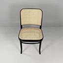 Sedia in paglia e legno nero, 1980 ca. 
