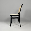 Sedia in paglia e legno nero, 1980 ca. 