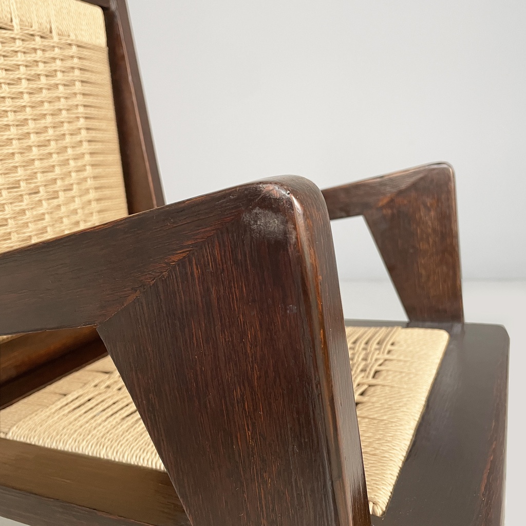 Poltrone in legno e paglia, 1940ca