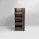 Carrello Boby marrone di Joe Colombo per Bieffeplast, 1970 ca.