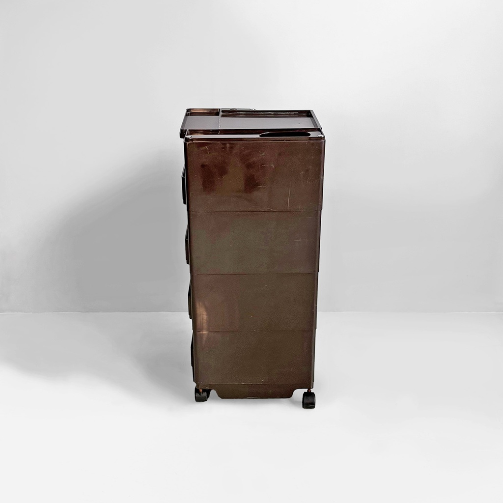 Carrello Boby marrone di Joe Colombo per Bieffeplast, 1970 ca.