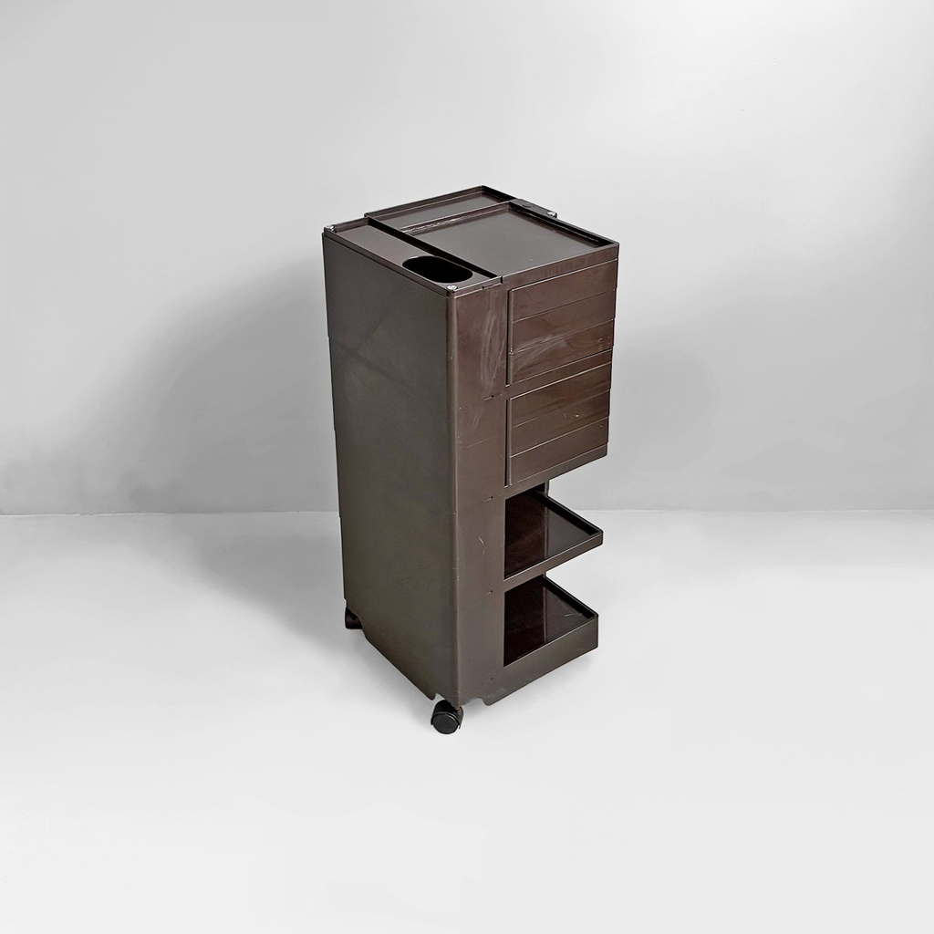 Carrello Boby marrone di Joe Colombo per Bieffeplast, 1970 ca.