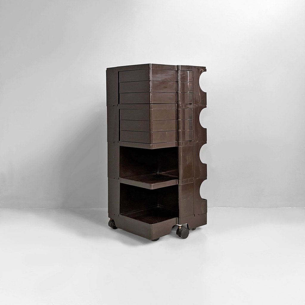 Carrello Boby marrone di Joe Colombo per Bieffeplast, 1970 ca.