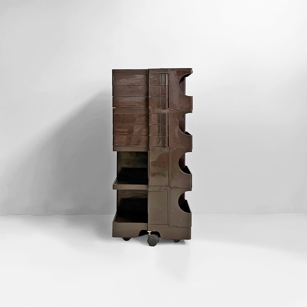 Carrello Boby marrone di Joe Colombo per Bieffeplast, 1970 ca.