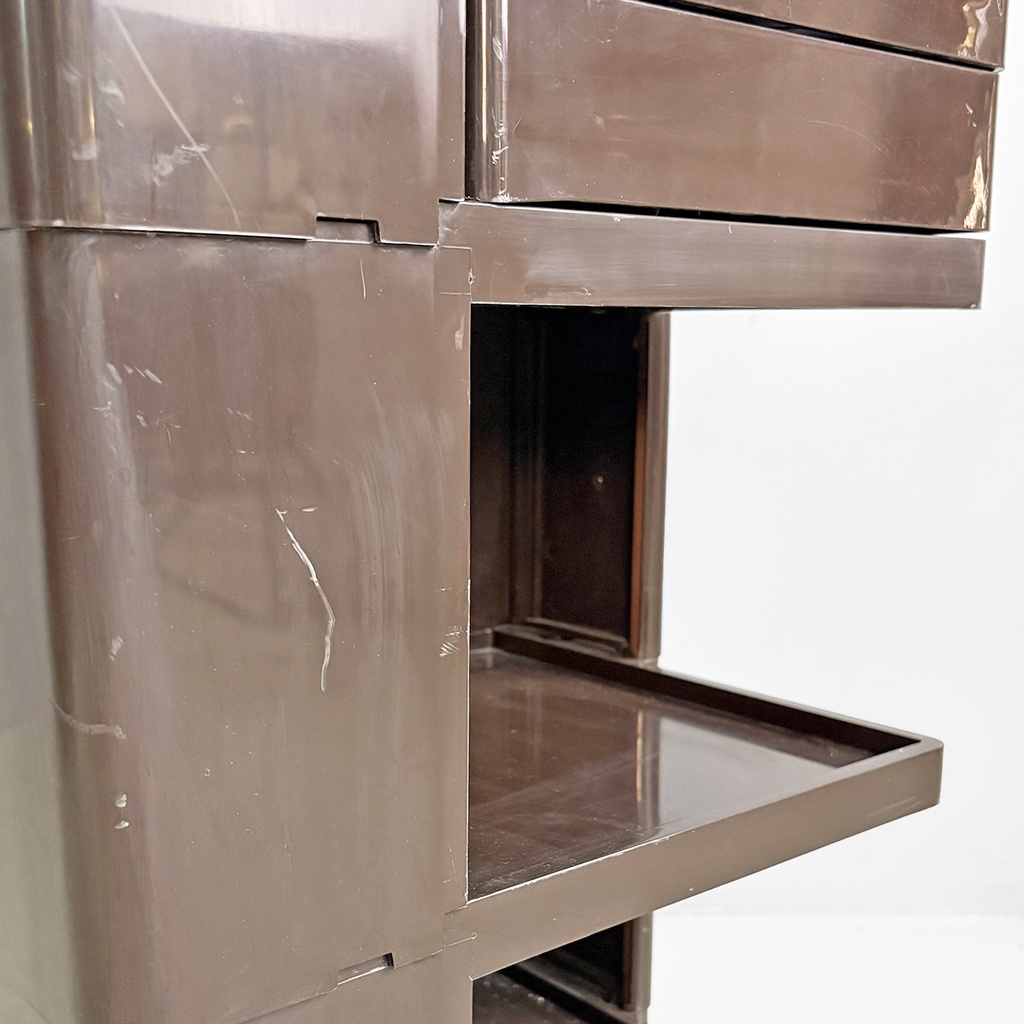 Carrello Boby marrone di Joe Colombo per Bieffeplast, 1970 ca.