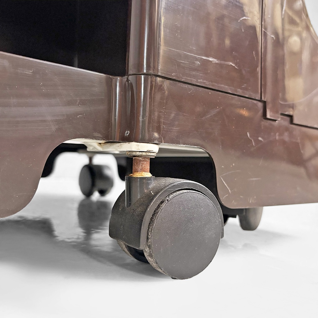 Carrello Boby marrone di Joe Colombo per Bieffeplast, 1970 ca.