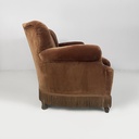 Divano in velluto marrone, 1930 ca.