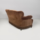 Divano in velluto marrone, 1930 ca.
