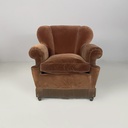 Poltrone in velluto marrone, 1930 ca.