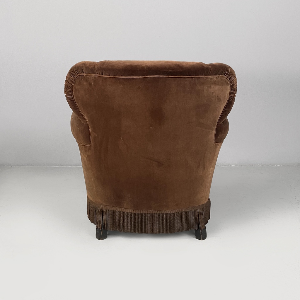 Poltrone in velluto marrone, 1930 ca.