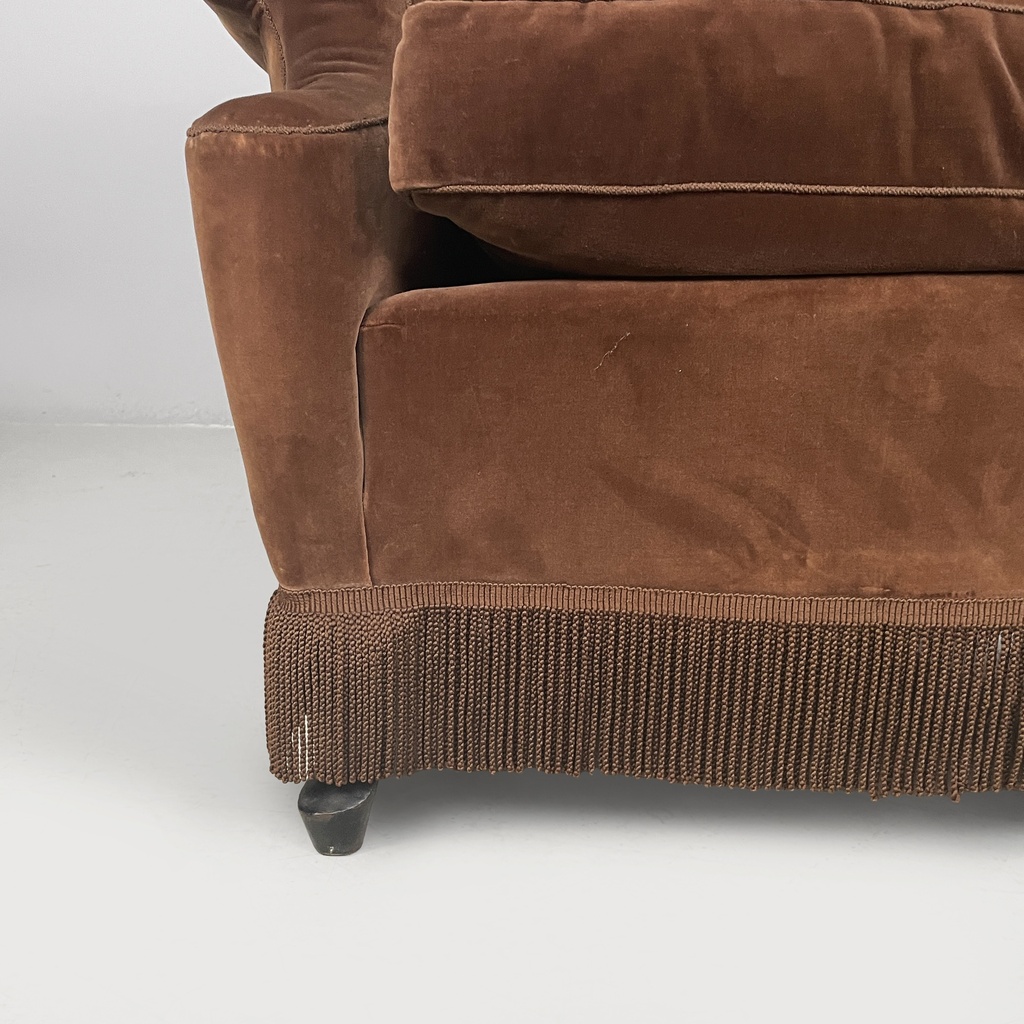 Poltrone in velluto marrone, 1930 ca.